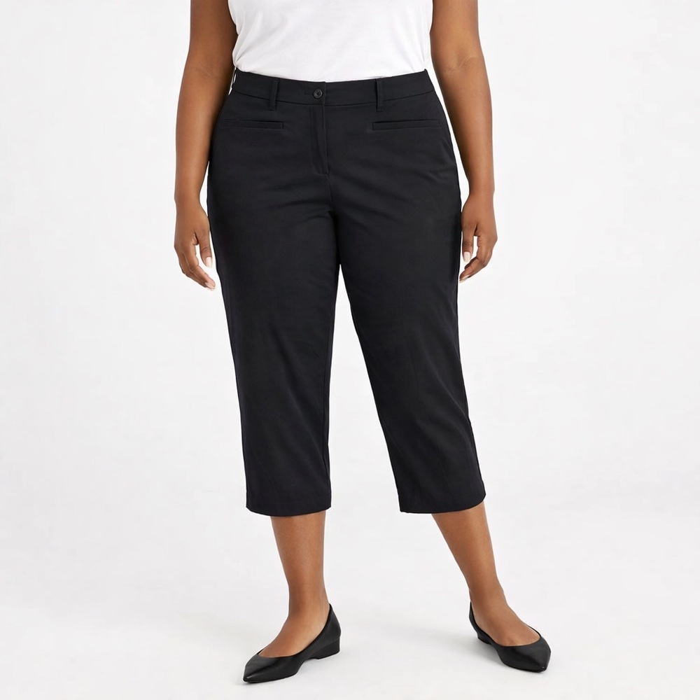 Lane Bryant The Lena Black Stretch Capri Pants Size 10